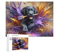 500 PCS Jigsaw Puzzles for Adults Teenagerss Painted Pup with Brush Puzzles for Adults Hands-on Game Precision Cutting Parent-child Interaction 500 PCS