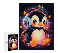 500 PCS Jigsaw Puzzles for Adults Teenagerss Penguin Star Headphones Adult Jigsaw Relax Games Improve Memory Unique Gifts for Birthday And Christmas 500 PCS