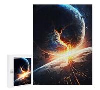 500 PCS Jigsaw Puzzles for Adults Teenagerss Planetary Collision Apocalyptic Scene Teenagers Puzzles Family Game Staycation Kill Time Parent-child Interaction 500 PCS