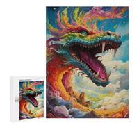 500 PCS Jigsaw Puzzles for Adults Teenagerss Rainbow Dragon Sky Puzzles for Adults Hands-on Game Precision Cutting Parent-child Interaction 500 PCS