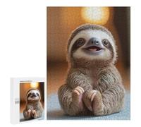 500 PCS Jigsaw Puzzles for Adults Teenagerss Smiling Sloth Teenagers Puzzles Family Game Staycation Kill Time Parent-child Interaction 500 PCS