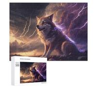 500 PCS Jigsaw Puzzles for Adults Teenagerss Thundering Wolf Fantasy Artwork Jigsaw Hands-on Game Hand Speed Race Unique Gifts for Birthday And Christmas 500 PCS