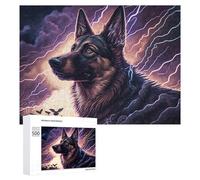 500 PCS Jigsaw Puzzles for Adults Teenagerss Thunderstorm German Shepherd -2 Jigsaw Hands-on Game Hand Speed Race Unique Gifts for Birthday And Christmas 500 PCS