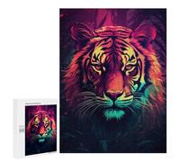 500 PCS Jigsaw Puzzles for Adults Teenagerss Tiger Synthwave Jigsaw Puzzle Toy Wall Decor Wall Art Birthday And Unique Gifts 500 PCS