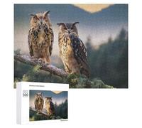 500 PCS Jigsaw Puzzles for Adults Teenagerss Two Owls on A Branch Jigsaw Hands-on Game Hand Speed Race Unique Gifts for Birthday And Christmas 500 PCS