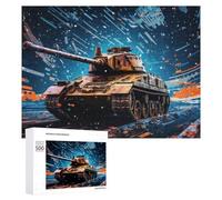 500 PCS Jigsaw Puzzles for Adults Teenagerss War Tank in Action Puzzles for Adults Hands-on Game Precision Cutting Parent-child Interaction 500 PCS