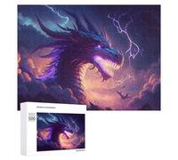 500 PCS Jigsaw Puzzles for Adults Thunder Dragon Fantasy Artwork Adult Puzzles Toy Wall Decor But Fun And Humorous Parent-child Interaction 500 PCS