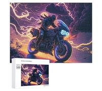 500 PCS Jigsaw Puzzles for Adults Thundering Motorcycle Ride Teenagers Puzzles Hands-on Game Improve Memory Parent-child Interaction 500 PCS