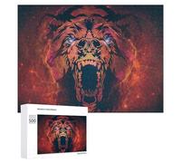 500 PCS Jigsaw Puzzles for Adults Tiger Roar in Space Wallpapers Teenagers Puzzles Hands-on Game Improve Memory Parent-child Interaction 500 PCS