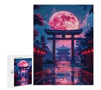 500 PCS Jigsaw Puzzles for Adults Torii Gate Moonlit Jigsaw for Adults Brain Teaser Game Birthday Present Difficult And Challenge 500 PCS