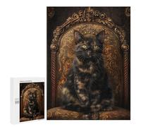 500 PCS Jigsaw Puzzles for Adults Tortoiseshell Cat Crown Th Adult Puzzles Toy Wall Decor But Fun And Humorous Parent-child Interaction 500 PCS