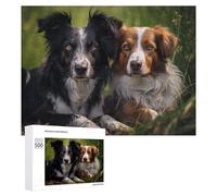 500 PCS Jigsaw Puzzles for Adults Two Dogs in Grass Puzzles for Adults DIY Toys Home Decoration Difficult And Challenge 500 PCS