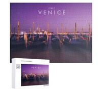 500 PCS Jigsaw Puzzles for Adults Venice Gondolas at Twilight Teenagers Puzzles Hands-on Game Improve Memory Parent-child Interaction 500 PCS