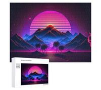 500 PCS Jigsaw Puzzles for Adults Vibrant Neon Desert Sunset Landscape Jigsaw for Adults Relax Games For Family Fun for Is Ideal As A Gift 500 PCS