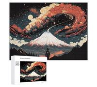 500 PCS Jigsaw Puzzles for Adults Volcanic Aurora A Celestial Dance of Fire And Ice Teenagers Puzzles Hands-on Game Improve Memory Parent-child Interaction 500 PCS