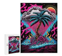 500 PCS Jigsaw Puzzles for Adults Wave Palm Tree Teenagers Puzzles Hands-on Game Improve Memory Parent-child Interaction 500 PCS