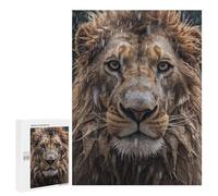 500 PCS Jigsaw Puzzles for Adults Wet Lion CloseUp Jigsaw for Adults Brain Teaser Game Birthday Present Difficult And Challenge 500 PCS