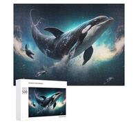 500 PCS Jigsaw Puzzles for Adults Whale Watching in Space Jigsaw for Adults Family Games Presents for Women Parent-child Interaction 500 PCS