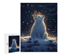500 PCS Jigsaw Puzzles for Adults White Deer in Snow Jigsaw for Adults Relax Games Hand Speed Race for Is Ideal As A Gift 500 PCS