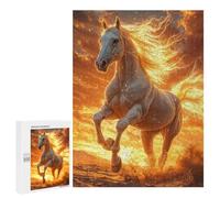 500 PCS Jigsaw Puzzles for Adults White Horse at Sunset Puzzles for Adults Fun Games Precision Cutting Birthday And Unique Gifts 500 PCS