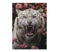 500 PCS Jigsaw Puzzles for Adults White Tiger Roaring Adult Jigsaw Puzzle Toy Wall Decor Staycation Kill Time Birthday And Unique Gifts 500 PCS