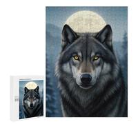 500 PCS Jigsaw Puzzles for Adults Wolf Portrait Under Moonlight Puzzle for Adults DIY Toys Precision Cutting Unique Gifts for Birthday And Christmas 500 PCS