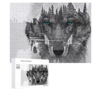 500 PCS Jigsaw Puzzles for Adults Wolf Reflection Nature's Artistry Teenagers Puzzles Hands-on Game Improve Memory Parent-child Interaction 500 PCS