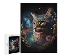 500 PCS Jigsaw Puzzles for Teenagers Cosmic Cat Portrait-7 Jigsaw Puzzles for Adults Improve Memory Difficult And Challenge Brainteaser Family Games 500 PCS