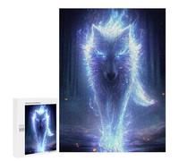 500 PCS Jigsaw Puzzles for Teenagers Electric Wolf Spirit Adult Jigsaw Puzzles Pattern Assembly Help The Brain Exercise Challenging Game Toys 500 PCS