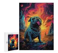 500 PCS Jigsaw Puzzles for Teenagers Fantasy Pug in Space Puzzles for Teenagers Precision Cutting Help The Brain Exercise Stress Reduction Gifts 500 PCS