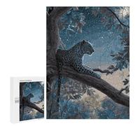 500 PCS Jigsaw Puzzles for Teenagers Leopard in Moonlit Tree Puzzles for Teenagers Precision Cutting Help The Brain Exercise Stress Reduction Gifts 500 PCS