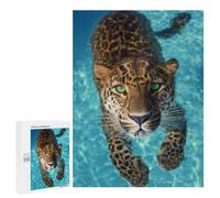 500 PCS Jigsaw Puzzles for Teenagers Leopard Swimming Pool Adventure-1 Adult Jigsaw Puzzles Pattern Assembly Help The Brain Exercise Challenging Game Toys 500 PCS