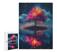 500 PCS Jigsaw Puzzles for Teenagers Magical Night Tree Reflections -1 Puzzles for Teenagers Precision Cutting Help The Brain Exercise Stress Reduction Gifts 500 PCS