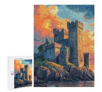 500 PCS Jigsaw Puzzles for Teenagers Medieval Castle Sunset Puzzles for Teenagers Precision Cutting Help The Brain Exercise Stress Reduction Gifts 500 PCS