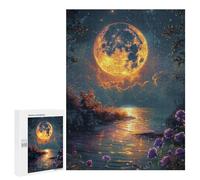 500 PCS Jigsaw Puzzles for Teenagers Moonlit River Reflections Jigsaw Puzzles for Adults Improve Memory Difficult And Challenge Brainteaser Family Games 500 PCS