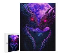 500 PCS Jigsaw Puzzles for Teenagers Purple Dragon Moon Art Print Jigsaw Puzzles for Adults Improve Memory Difficult And Challenge Brainteaser Family Games 500 PCS
