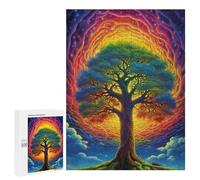 500 PCS Jigsaw Puzzles for Teenagers Rainbow Tree Fantasy Artwork Jigsaw Puzzles for Adults Improve Memory Difficult And Challenge Brainteaser Family Games 500 PCS