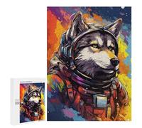 500 PCS Jigsaw Puzzles for Teenagers Space Wolf Astronaut Suit Jigsaw Puzzles for Adults Improve Memory Difficult And Challenge Brainteaser Family Games 500 PCS
