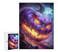 500 PCS Jigsaw Puzzles for Teenagers Spooky Pumpkin Monster Artwork Jigsaw Puzzles for Adults Improve Memory Difficult And Challenge Brainteaser Family Games 500 PCS