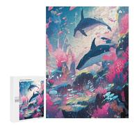 500 PCS Jigsaw Puzzles for Teenagers Whale Paradise Underwater Adult Jigsaw Puzzles Pattern Assembly Help The Brain Exercise Challenging Game Toys 500 PCS