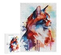 500 PCS Jigsaw Puzzles for Teenagerss Abstract Bobtail Cat Adult Jigsaw Family Games Stress Reliever Stress Reduction Gifts 500 PCS