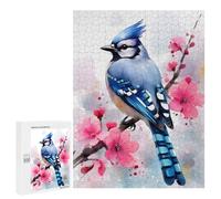 500 PCS Jigsaw Puzzles for Teenagerss Blue Jay Cherry Blossom Puzzles for Adults DIY Toys Difficult Challenge Stress Reduction Gifts 500 PCS