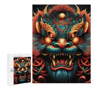500 PCS Jigsaw Puzzles for Teenagerss Chinese Mythical Creature Art Print Puzzle For Teenagerss Difficult Challenge Educational Challenge Family Fun & Game Night 500 PCS