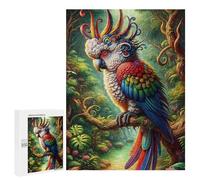500 PCS Jigsaw Puzzles for Teenagerss Colorful Amazon Parrot in Rainforest Puzzle For Teenagerss Difficult Challenge Educational Challenge Family Fun & Game Night 500 PCS