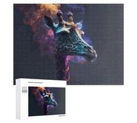 500 PCS Jigsaw Puzzles for Teenagerss Colorful Giraffe in Abstract Art Jigsaw Puzzle Toy Wall Decor Difficult Hard Unique Birthday And Xmas Gifts 500 PCS