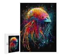 500 PCS Jigsaw Puzzles for Teenagerss Colorful Jellyfish Artwork Puzzle for Adults Relaxing Games Improve Memory Fun Activities at Home 500 PCS