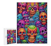 500 PCS Jigsaw Puzzles for Teenagerss Colorful Skulls Artwork Jigsaw Puzzle Toy Wall Decor Difficult Hard Unique Birthday And Xmas Gifts 500 PCS