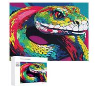 500 PCS Jigsaw Puzzles for Teenagerss Colorful Snake Illustration Jigsaw Puzzle Toy Wall Decor Difficult Hard Unique Birthday And Xmas Gifts 500 PCS