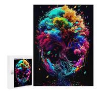 500 PCS Jigsaw Puzzles for Teenagerss Colorful Tree Skull Artwork Jigsaws for Adults Relax Games Wall Decoration Help The Brain Exercise 500 PCS