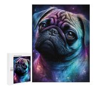 500 PCS Jigsaw Puzzles for Teenagerss Cosmic Pug Portrait-13 Puzzle For Teenagerss Difficult Challenge Educational Challenge Family Fun & Game Night 500 PCS